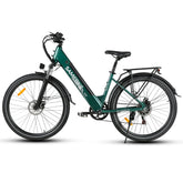 SAMEBIKE RS-A01 Pro Electric Bike - 350W Motor 36V15AH Battery 40KM Range Mechanical Disc Brakes - Green